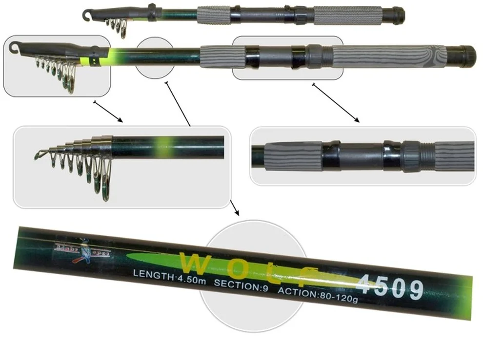 Спиннинг тел. Wolf 3м 80-120гр